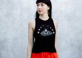 Moon Moth Cropped Muscle Tank