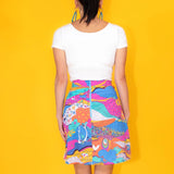 Landscape Pocket Skirt W/Ties in Periwinkle