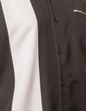 Black & White Poplin Single Panel Bowling Shirt
