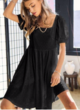Eyelet Baby Doll Dress with Open Back Detail