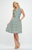 Retro Floral Collared Swing Dress