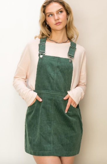 Corduroy Overall Dress Assorted Colours Heartbreak Boutique