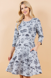 Mushroon Print Sweater Dress