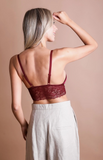 Strappy Velvet and Lace Bralette- Assorted Colours