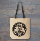 Raccoon & Opossum Hex Sign Tote Bag