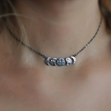 Moon Phase Antique Silver Necklace