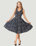 Zodiac Print Fit & Flare Dress