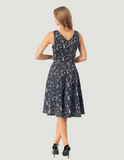 Zodiac Print Fit & Flare Dress