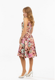 Pink & Mint Green Bold Floral Print Fit & Flare Dress