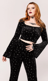 Vela Bell Sleeve Velvet Top
