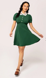 Embroidered Fox Collar Mini Dress