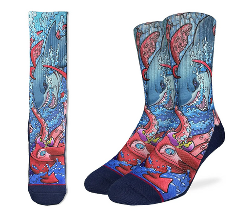 Shark vs Kraken Active Fit Socks - Men's Sizing
