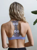 Periwinkle Floral Mesh Lattice Bralette