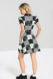 "Annie" Black & White Checkered Spider Dress