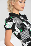 "Annie" Black & White Checkered Spider Dress