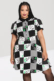 "Annie" Black & White Checkered Spider Dress