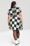 "Annie" Black & White Checkered Spider Dress