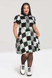 "Annie" Black & White Checkered Spider Dress