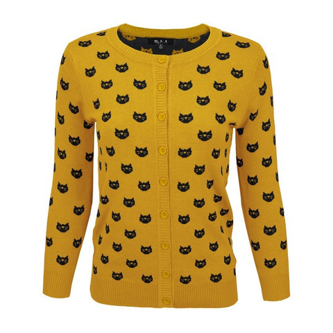 Cat Face Button Up Cardigan - Assorted Colours