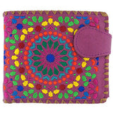 Vegan Leather Moroccan Pattern Embroidered Wallet