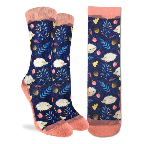 White Hedgehog Active Fit Socks - Women's Sizing