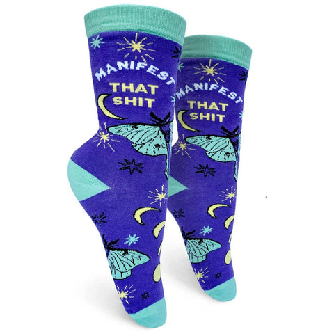 Manifest That Shit Women's Crew Socks