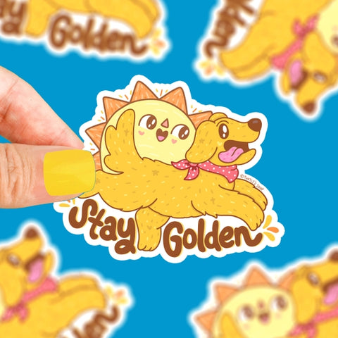 Stay Golden Golden Retriever Vinyl Sticker
