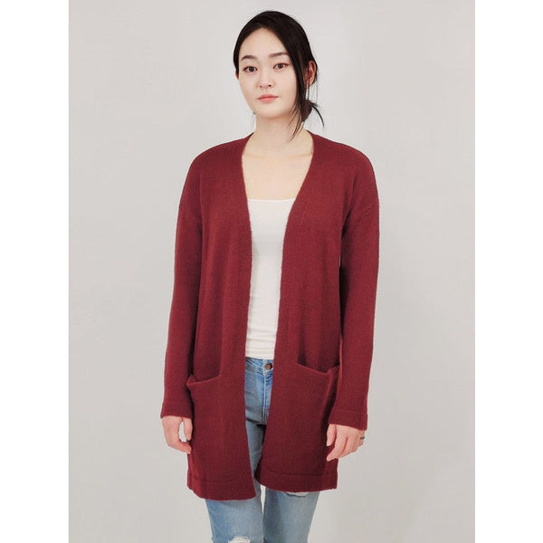 Maroon long best sale cardigan