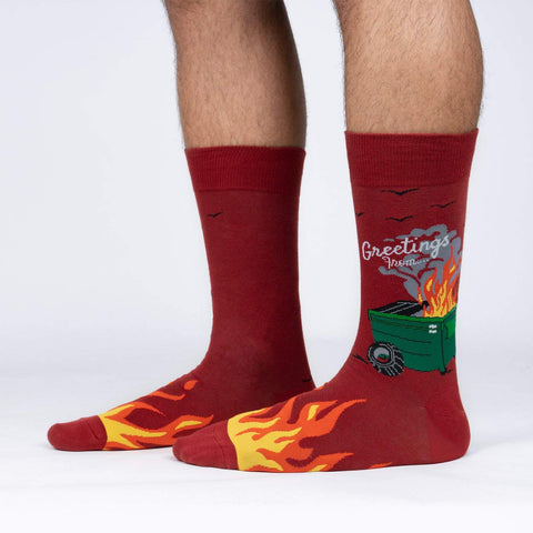 Dumpster Fire Crew Socks -Men's Sizing