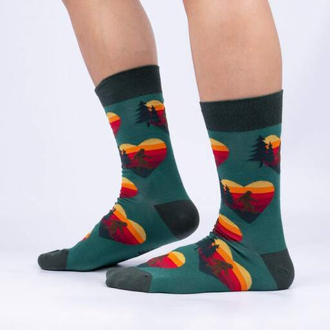 Big Heart, Big Foot Crew Socks - Men's Sizing