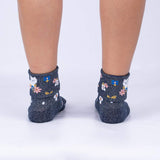 Sitting Kitty Turn Cuff Socks with Shimmer