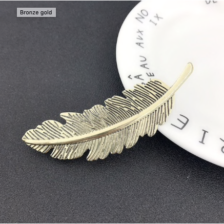 Antique Finish Feather Hairclip