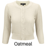3/4 Sleeve Button-Up Cropped Cardigan - Assorted Colours