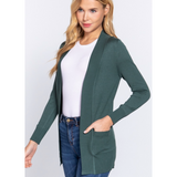 Open Front Mid-Length Cardigans - Assorted Colours