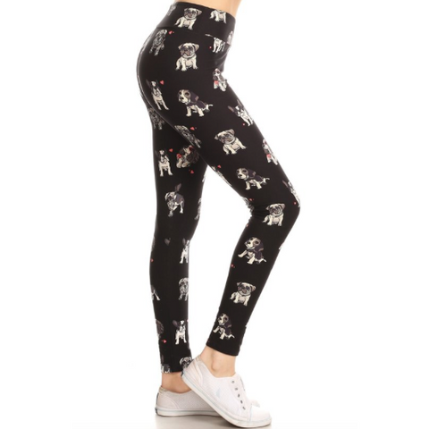 Dog Print High Waisted Leggings