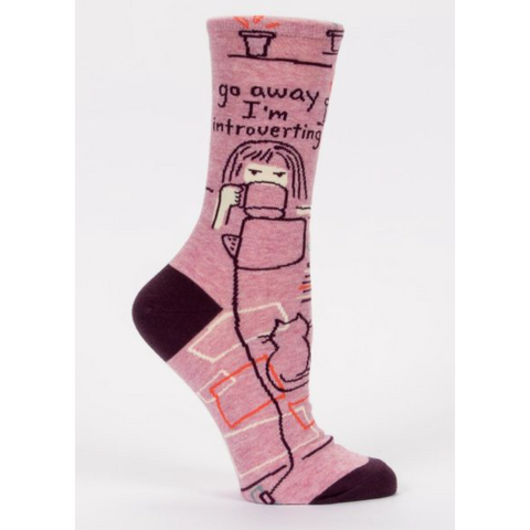 Go Away I'm Introverting Crew Socks