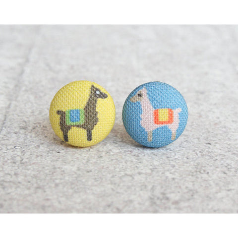 Alpaca Cloth Button Earrings