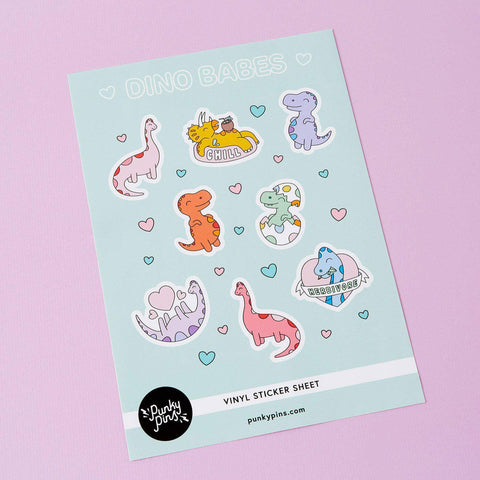 Dino Babes Vinyl Sticker Sheet