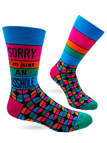 Sorry I'm Just An Asshole Novelty Mens Socks