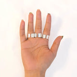 Plated Adjustable Natural Crystal Flower Ring
