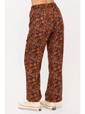 Fall Floral Print Corduroy Pants