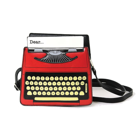 Vintage Inspired Red Typewriter Crossbody Bag