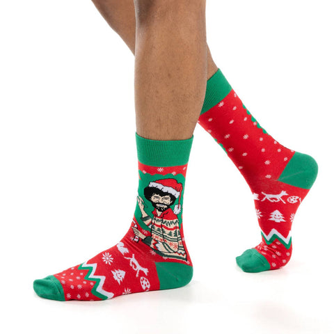 Bob Ross Christmas Socks - Men's Sizing