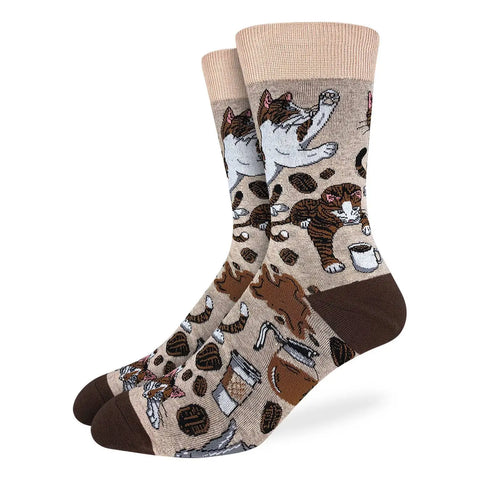 Coffee Cats Socks - Men's Sizing