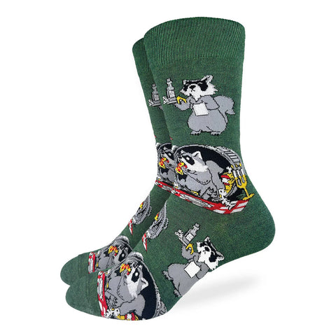 Raccoon Eating Trash Socks - Men's Sizing