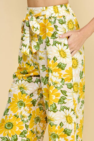 Sunflower Print Paper Bag Pants – Heartbreak Boutique