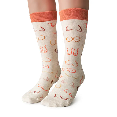 Cream Boob Socks - Women's Sizing