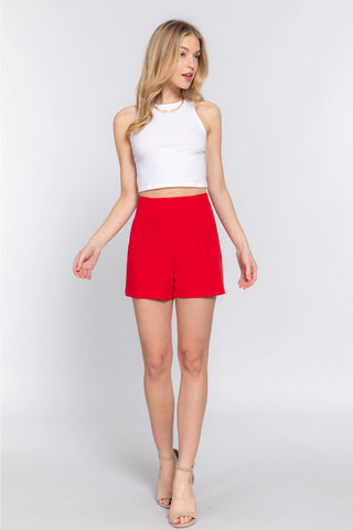 Highwaist Pintuck Detail Shorts - Assorted colours