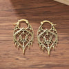 Golden Mini Gothic Tear Drop Cathedral Hoop Earrings