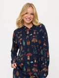 Mushroom and Bug Print Tunic Hoodie